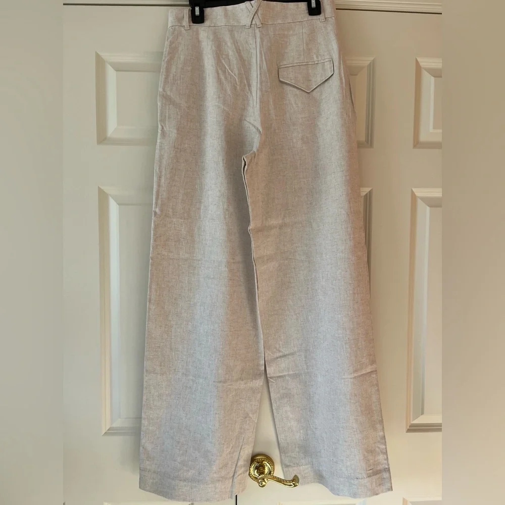 Banana Republic Wide Leg Linen Pants in Light Tan / Flax